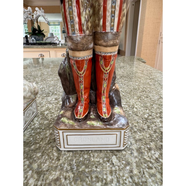 Pair of Early 1900s Royal Copenhagen Figurines Carl Martin-Hansen Man and Woman From Greenland For Sale - Image 9 of 16