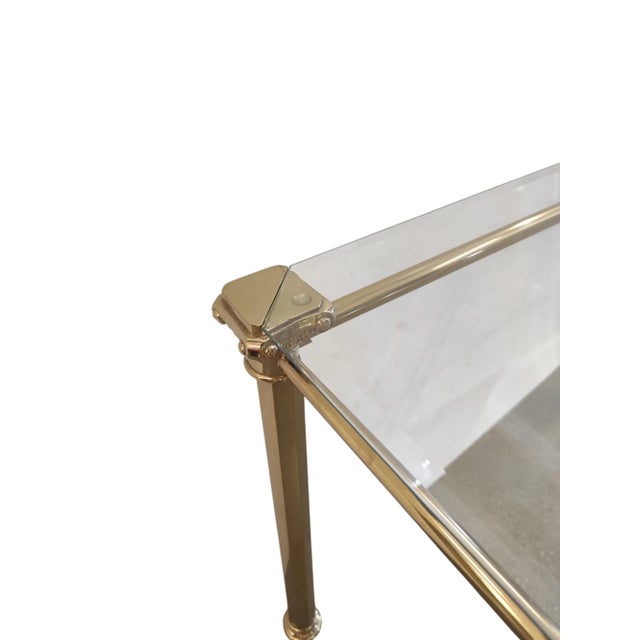 Brass and Cut Glass Coffee Tables, 1970s, Set of 3 For Sale - Image 9 of 10