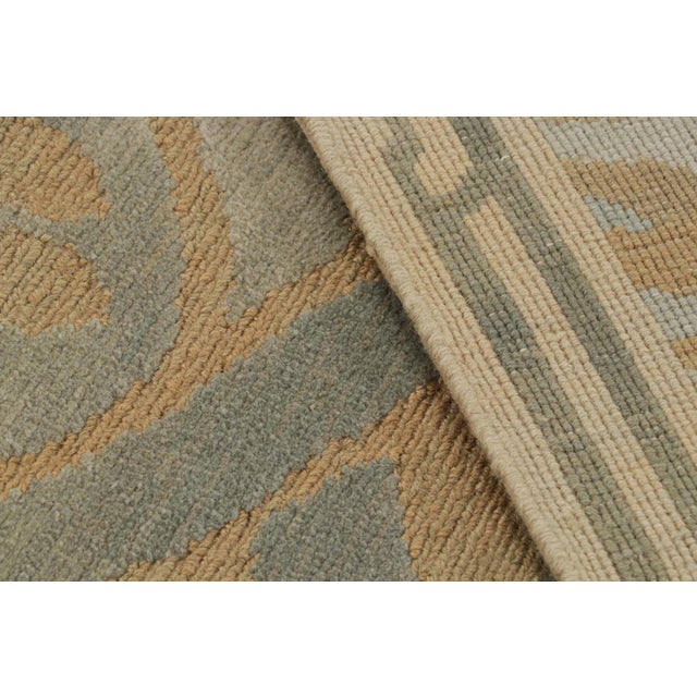 Textile Rug & Kilim’s Italian Style Floral Rug in Beige-Brown and Gray Floral Pattern For Sale - Image 7 of 7