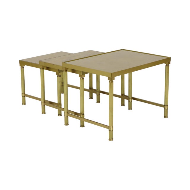 1960s Vintage Nesting Tables in Brass and Copper, 1950s, Set of 3 For Sale - Image 5 of 13