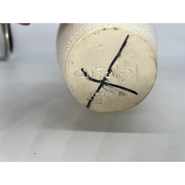 Modernist Hand Thrown Japanese Inspired Ceramic Vase For Sale - Image 11 of 12