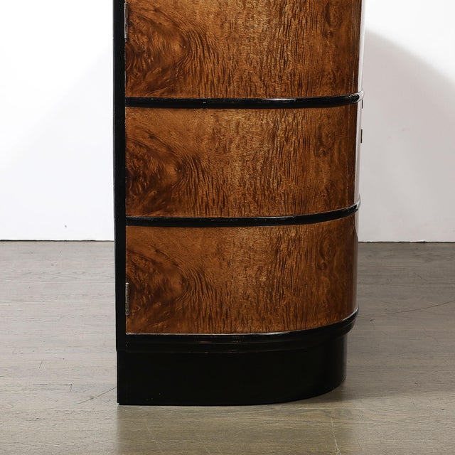 Wood Art Deco Bookmatched & Burled Elm & Black Lacquer Sideboard by Donald Deskey For Sale - Image 7 of 16