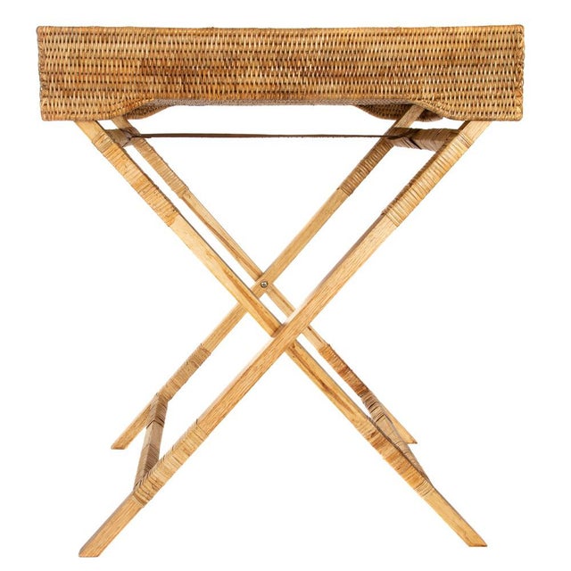 2020s Artifacts Rattan Butler Tray Table in Honey Brown - 25.5" For Sale - Image 5 of 8