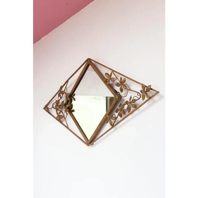 Large French Art Deco Iron Mirror, 1930s For Sale - Image 3 of 9