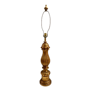 Tall Vintage Hollywood Regency Italian Gilt Dorothy Draper-Style Table Lamp
