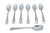 Silver Coffee Spoons and Sugar Shovel with Crimped Handles, Set of 7 For Sale - Image 3 of 3