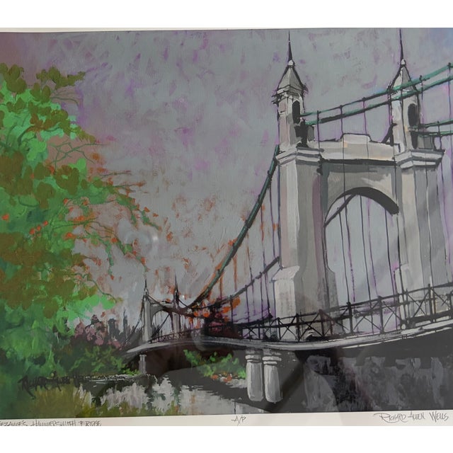 "Cezanne's Hammersmith Bridge" Artist's Proof Serigraph by Nevada Artist Richard Allen Wells 27.25"x22" Framed For Sale In Reno/Lake Tahoe - Image 6 of 11