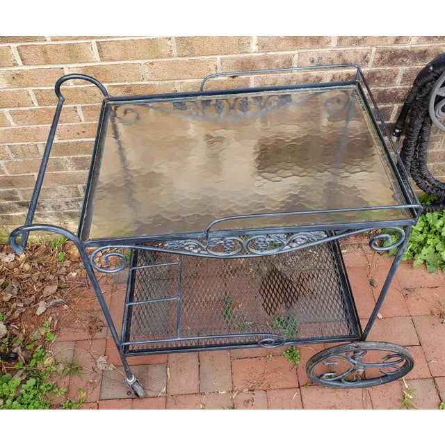 Vintage Mid Century Russell Woodard Salterini Wrought Iron Garden Patio Bar Cart Chairish