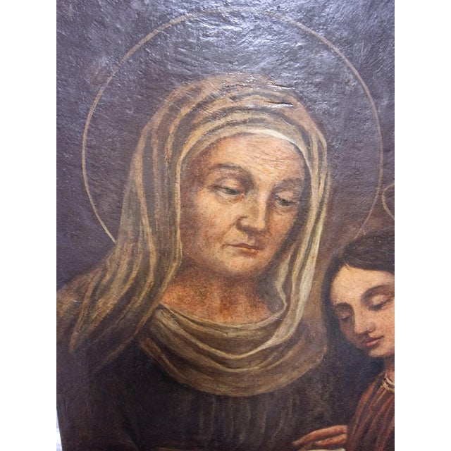The Education of the Virgin or Saint Anne Teaching Mary to Read, Early 19th Century, Oil on Canvas For Sale - Image 3 of 10