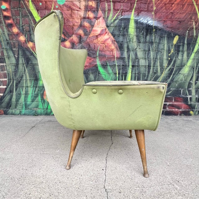 Mid-Century Modern Karpen of California Wing Back Lounge Chair – For Reupholstery For Sale - Image 3 of 11