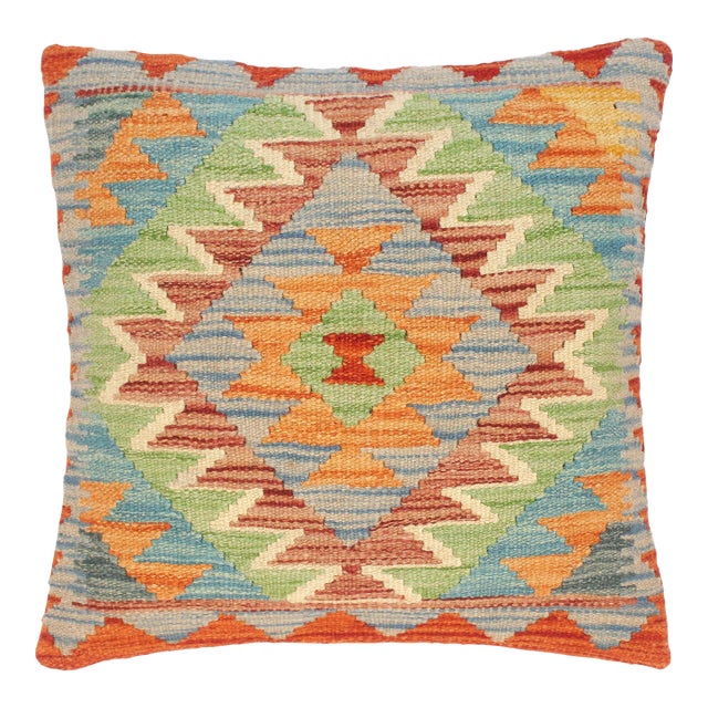 Rustic Turkish Darcel Hand Woven Kilim Throw Pillow For Sale