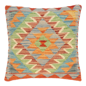 Rustic Turkish Darcel Hand Woven Kilim Throw Pillow
