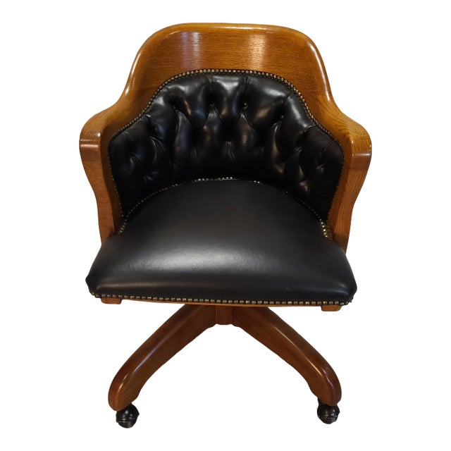 Mid 20th Century Vintage Leather Office Chair For Sale