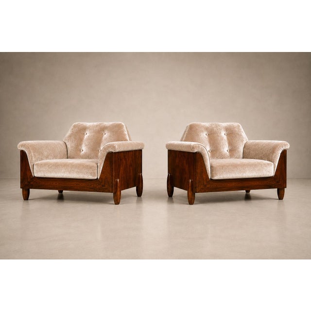 Pair of Brazilian Modern Armchairs in Rosewood & Velvet, Jd Móveis, 1960s For Sale - Image 18 of 18