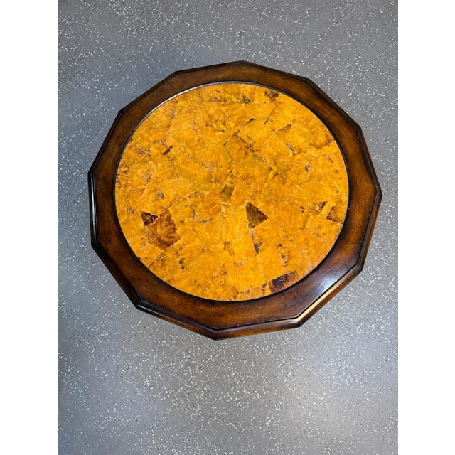 Modern Vintage Maitland Smith Tortoiseshell Accent Table For Sale - Image 3 of 11