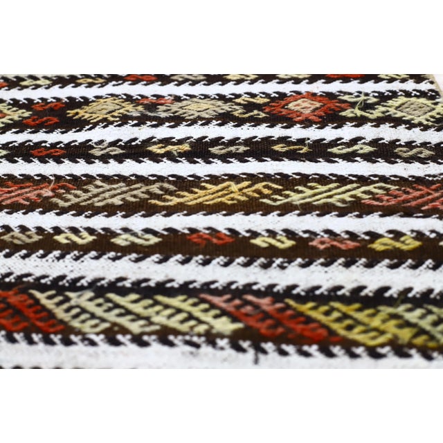 1980s 1980s Southwestern Striped Cecim Kilim For Sale - Image 5 of 12