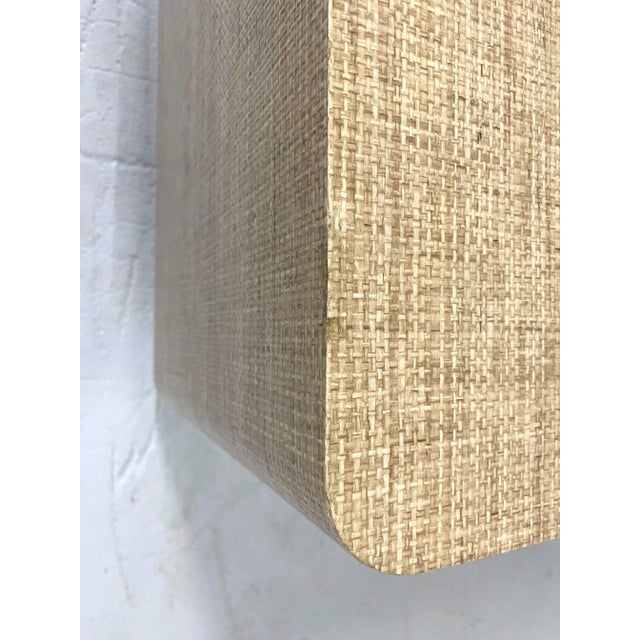 Karl Springer Style Grass Cloth Square Coffee Table For Sale In Chicago - Image 6 of 10