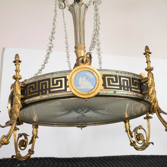 Neoclassical Motif Chandelier For Sale - Image 4 of 10