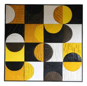 Vintage Painting in Lime, Clay, Plaster and Waxed Concrete by Véronique Lamothe