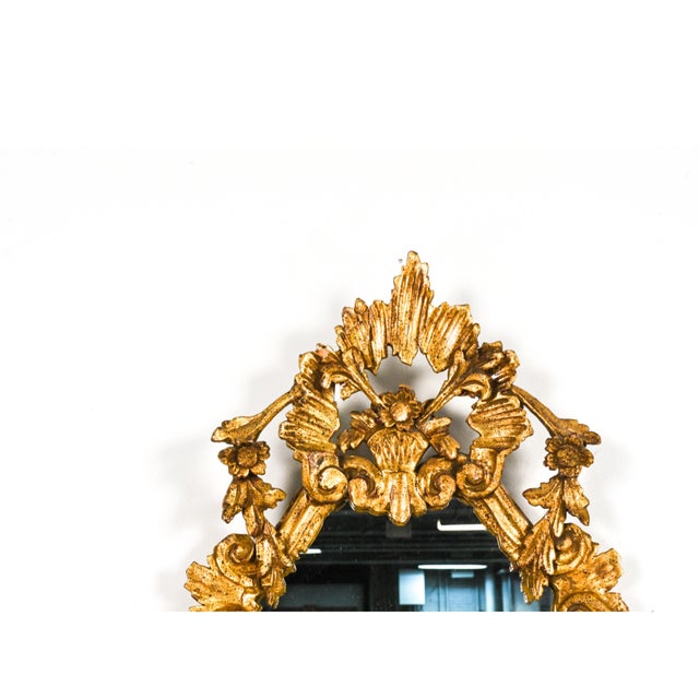 Rococo Vintage Carved Rococò Style Gilt Wall Mirror—A Pair For Sale - Image 3 of 18