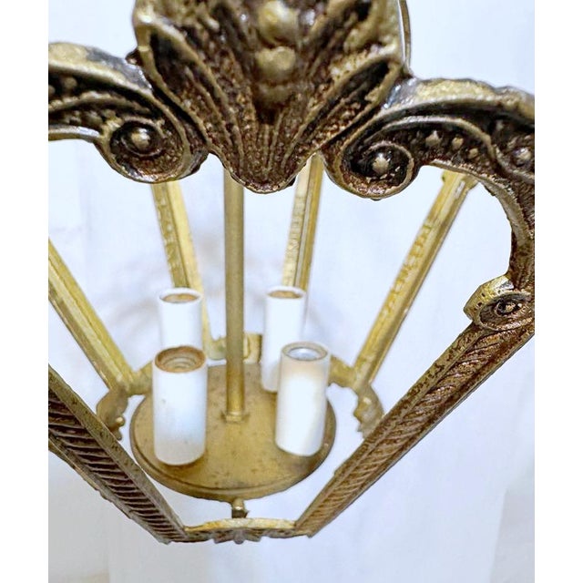 Vintage Ceiling Lantern in Bronze For Sale - Image 4 of 11