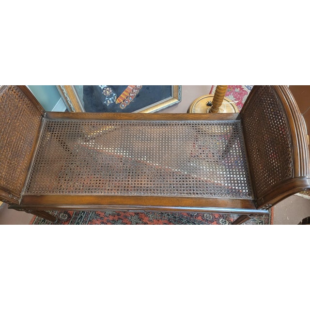 Antique Georgian Style Cane Window Bench For Sale - Image 10 of 13