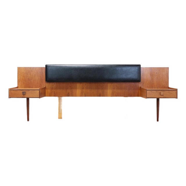 1960s Mid Century Modern Vintage Teak Bedside Tables and Headboard by G Plan Kofod Larsen For Sale