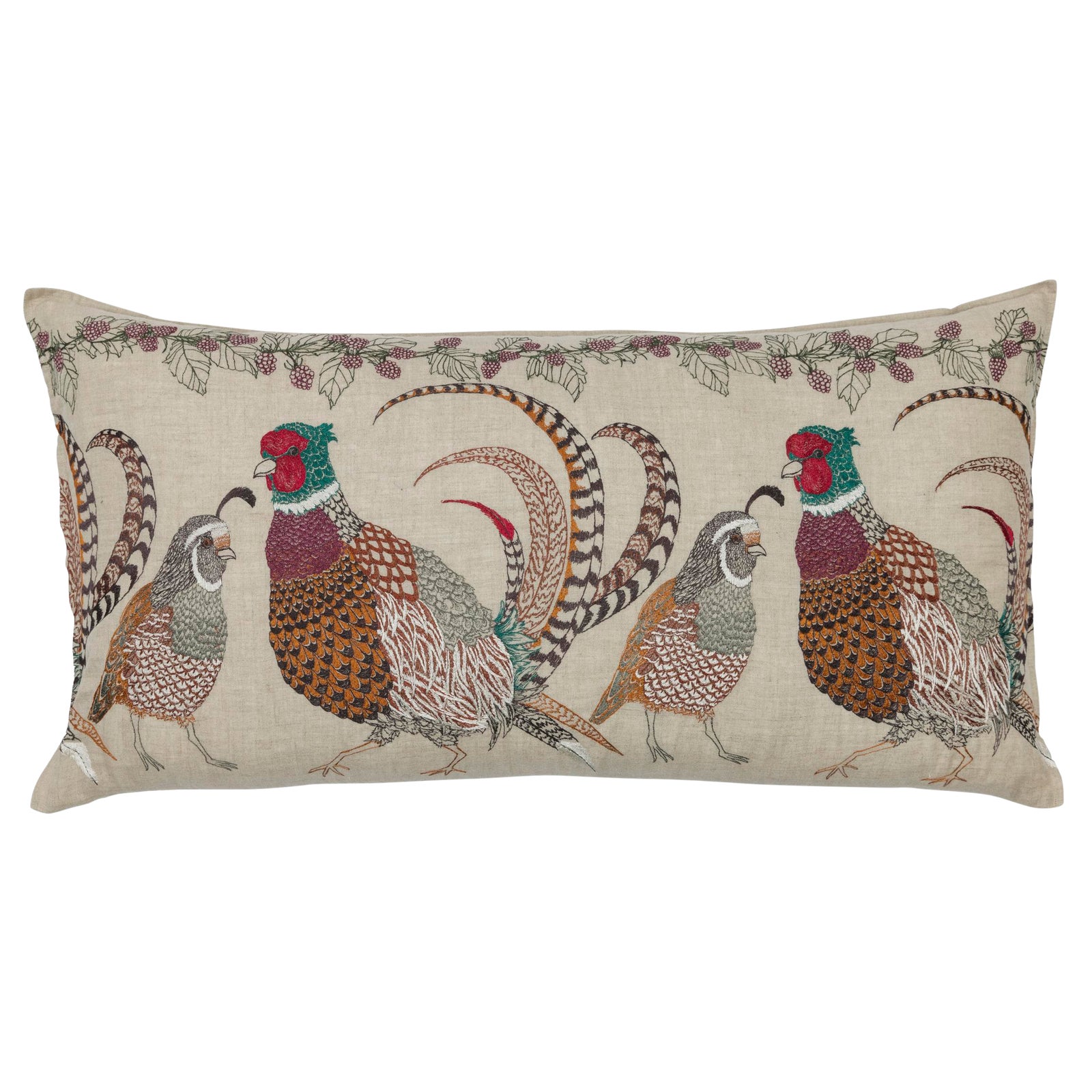 Americana Pheasant and Quail Lumbar Pillow Chairish