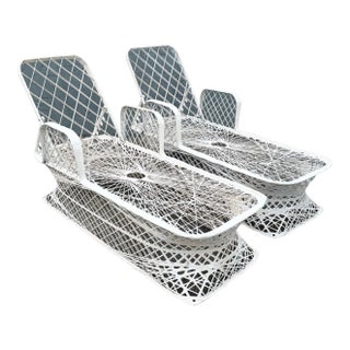 Mid Century Modern Spun Fiberglass Chaise Lounges - A Pair For Sale