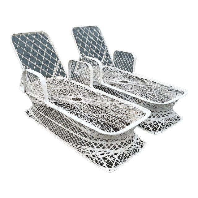 Mid Century Modern Spun Fiberglass Chaise Lounges - A Pair For Sale