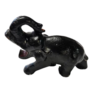 1940s Old Distressed Cast Iron Black Elephant Bottle Opener