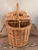 Vintage Wicker Wine & Cheese Basket- Lined For Sale - Image 4 of 9