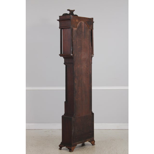 Antique 18th C. English 8 Day Flame Mahogany Grandfather Clock For Sale - Image 18 of 18