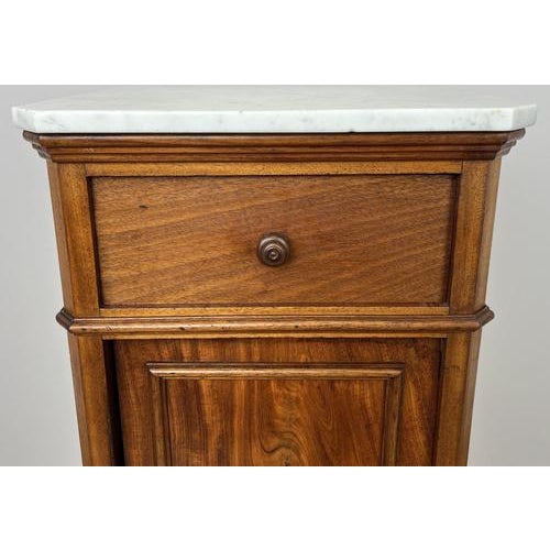 French Style Bedside Table with Marble Top For Sale - Image 4 of 13
