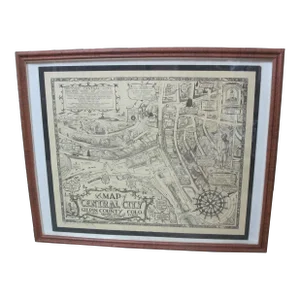 Fun Frederick Van Twente Framed Signed Central City Gilpin County Colorado Map