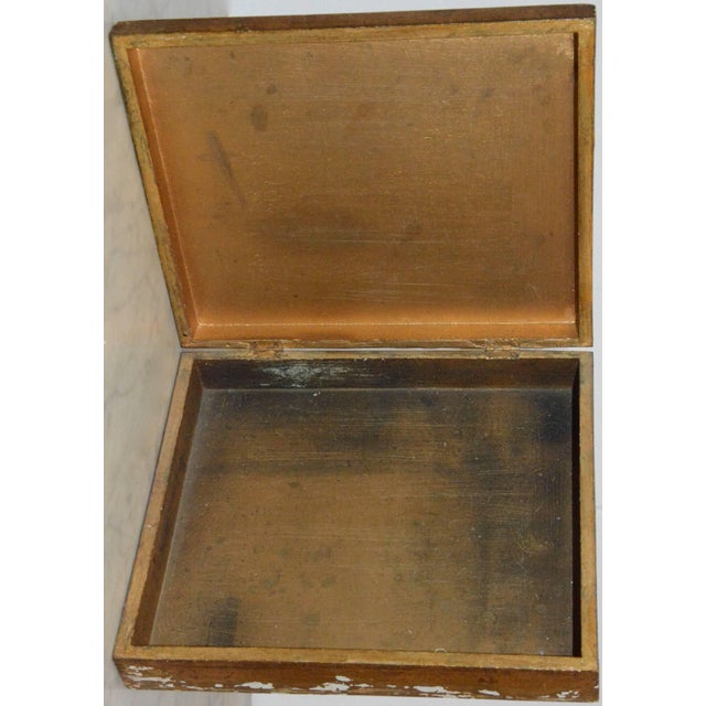 1960s Italian Gilt Jewelry Box With Graphics For Sale - Image 5 of 8