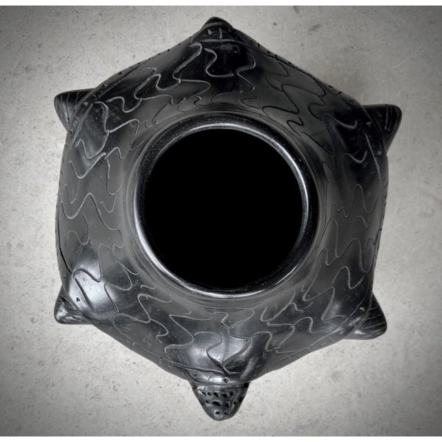 Late 20th-Century Barro Negro Pottery (Black Clay) Roly Poly Turtle Vessel - Oaxaca, Mexico For Sale - Image 11 of 18