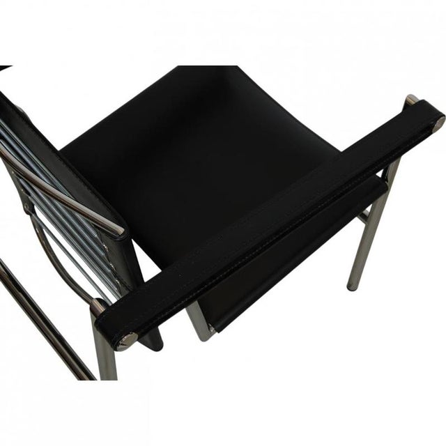 Animal Skin Lc-1 Chair in Black Leather by Le Corbusier For Sale - Image 7 of 17