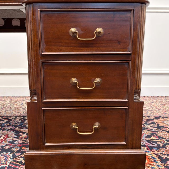 English Classic Desk in Teak with Leather For Sale - Image 14 of 18