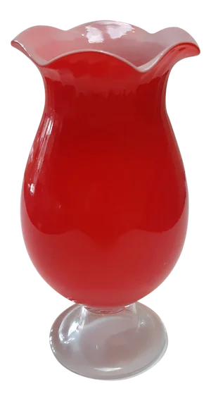 Vintage Red Blown Glass Vase