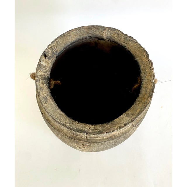 Black Rustic Wood Hanging Honey Pot Vessel For Sale - Image 8 of 9