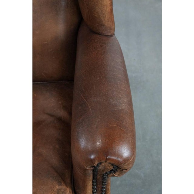 Animal Skin Vintage Club Chair in Sheepskin Leather For Sale - Image 7 of 18