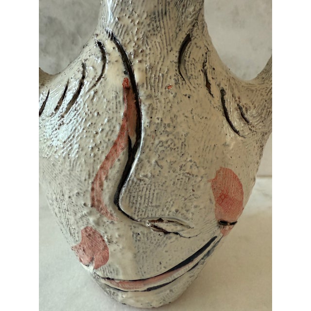 White Vintage Studio Art Pottery Vase For Sale - Image 8 of 12