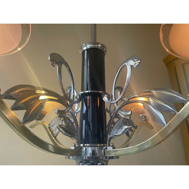 French Art Deco Hanging Ceiling Lamp with Parrots, 1940 For Sale - Image 15 of 17