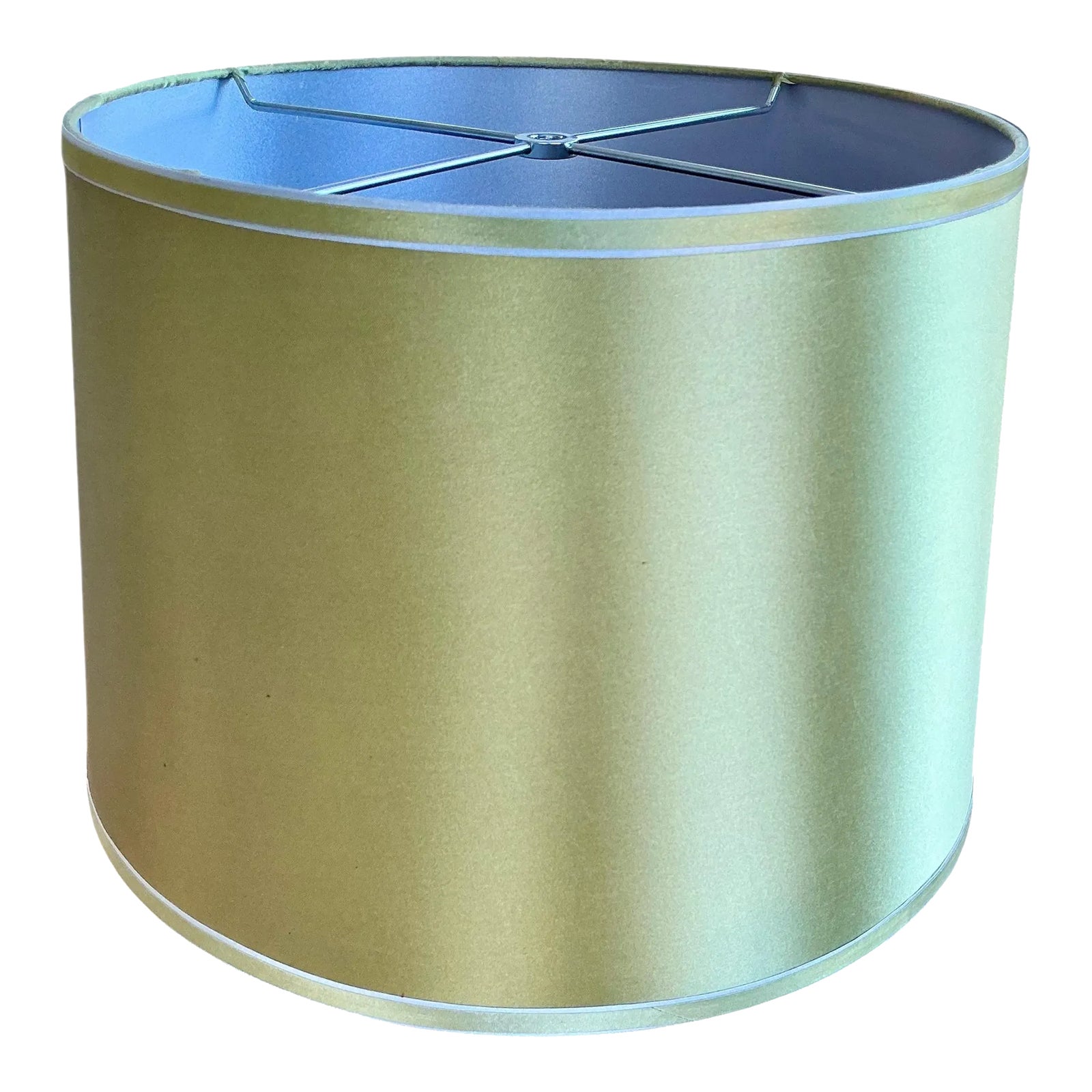 Green Silk Drum Lamp Shade | Chairish