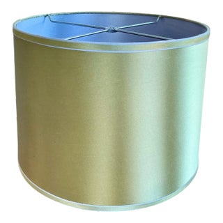 Green Silk Drum Lamp Shade For Sale