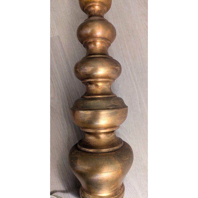 Brass Antique French Brass Pascal Church Altar Candlestick Lamp 32" For Sale - Image 8 of 15