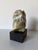 Green 1980’s Vintage Carved Abstract Marble Sculpture on Black Wood Base, Unsigned For Sale - Image 8 of 11