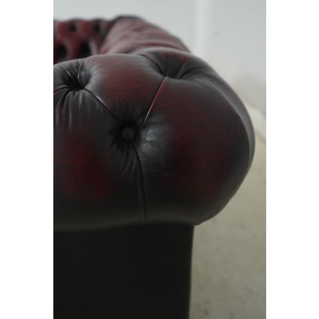 Chesterfield Tufted Leather English Loveseat For Sale - Image 9 of 18
