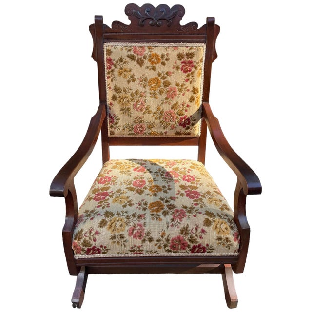 Wood Vintage Armchairs Livingroom Armchairs Victorian Vintage King and Queen Early 20th Century Pair of Armchairs For Sale - Image 7 of 12